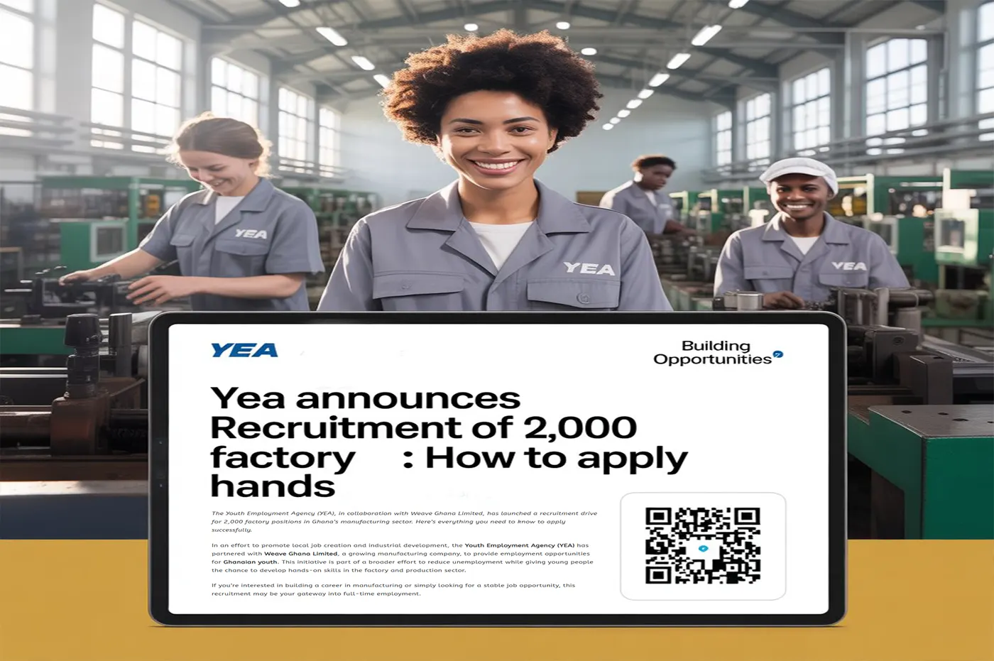 Read more about the article YEA Announces Recruitment of 2,000 Factory Hands: How To Apply